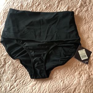 Black fold-down swim suit bottom